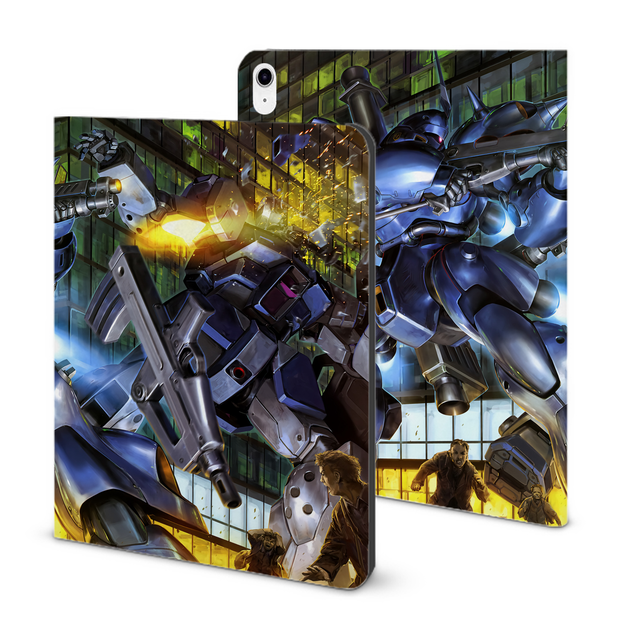 （画像用） 機動戦士ガンダム Mobile Suit Gundam IPad ケース ブック型 PUレザー TPU 耐衝撃 軽量 薄型 ペン収納なし 全面保護 IPad 各モデル対応